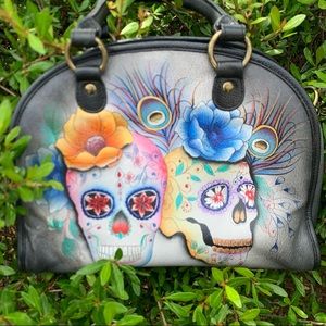 Anuschka Day of the Dead Zip Around Purse